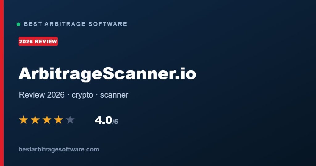 ArbitrageScanner.io review 2026 - CEX and DEX crypto arbitrage scanner