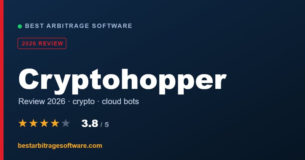 Cryptohopper review 2026 - cloud crypto trading bots and arbitrage - rated 3.8 out of 5 by Best Arbitrage Software