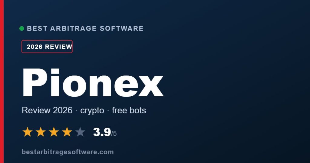 Pionex review 2026 - Best Arbitrage Software, rated 3.9 out of 5